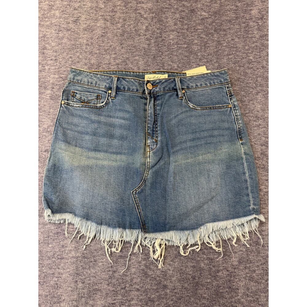 Unpublished Nico High Waisted Mini Jean Skirt Women's Junior's Size 32 NWT